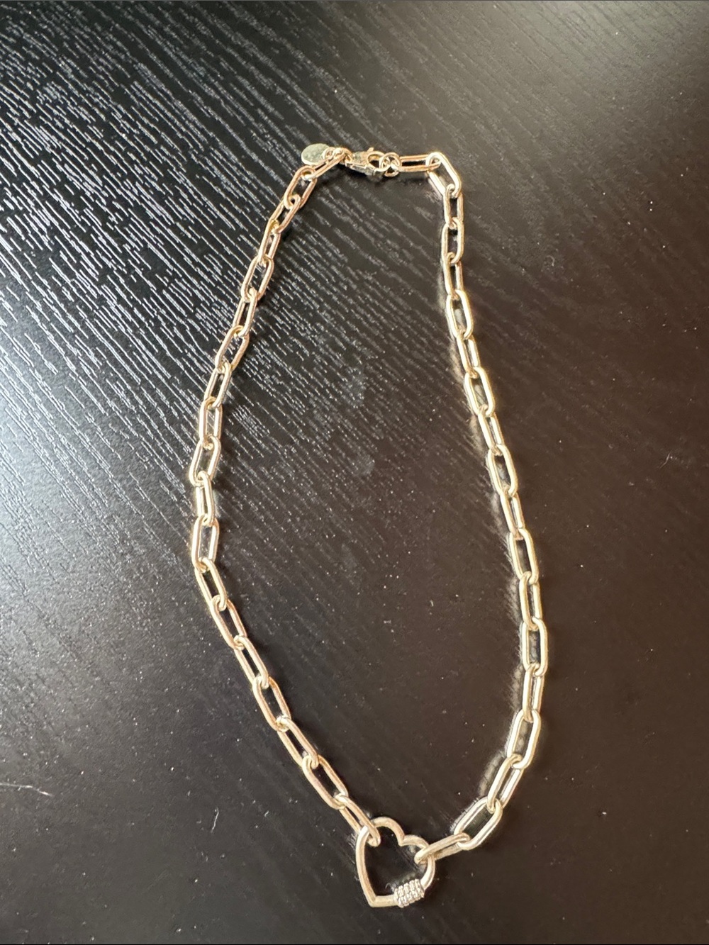 Gold Heart Lock Link Necklace - Women Jewelry